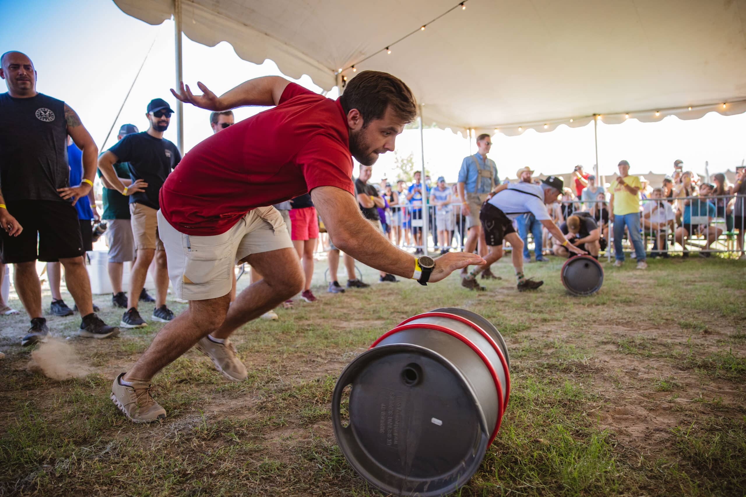 Bier Barrel Rolling at Fort Worth Oktoberfest