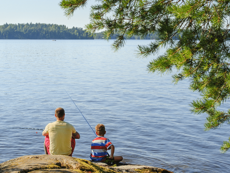 Father and son fishing, Father's Day